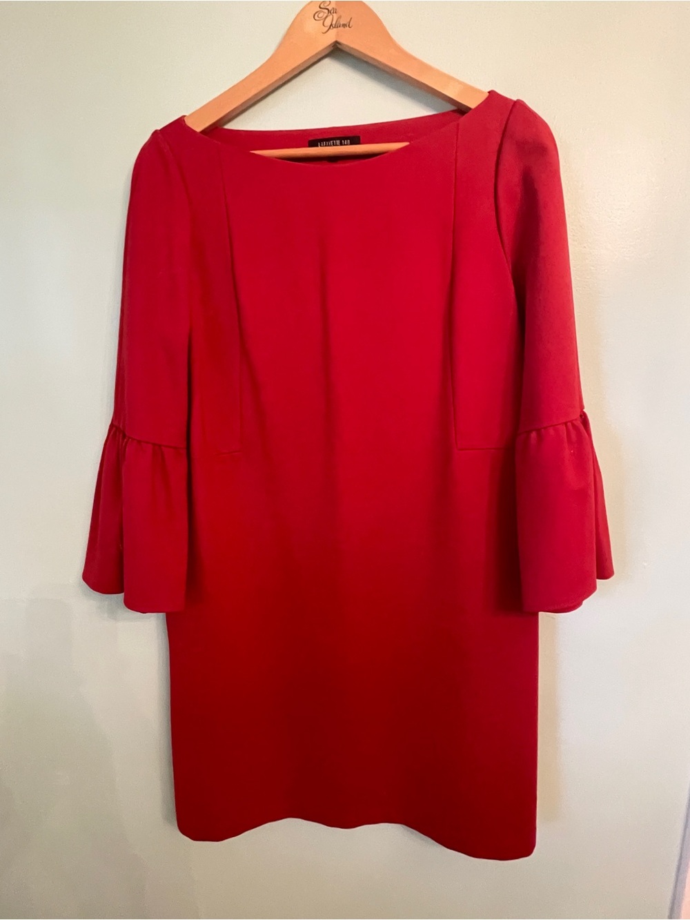 Lafayette 148 New York Red Bell Sleeve Dress